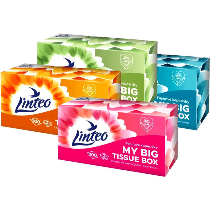 Linteo Linteo Paper Tissues Two-ply Paper, 200 pcs per box χαρτομάντηλα 200 τμχ