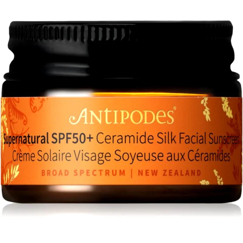 Antipodes Antipodes Supernatural SPF50+ Ceramide Silk Facial Sunscreen προστατευτική κρέμα προσώπου με κηραμίδια SPF 50+ 15 ml
