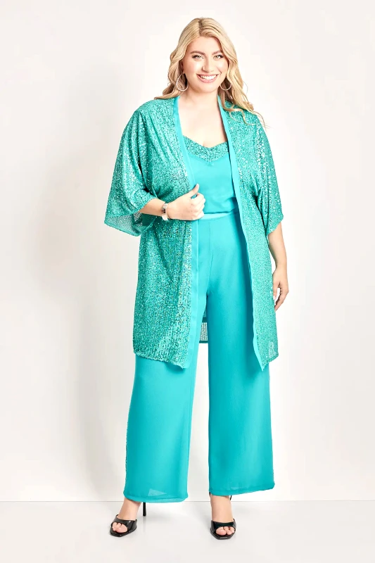 Παντελόνα chiffon αμπιγιέ με παγιέτα