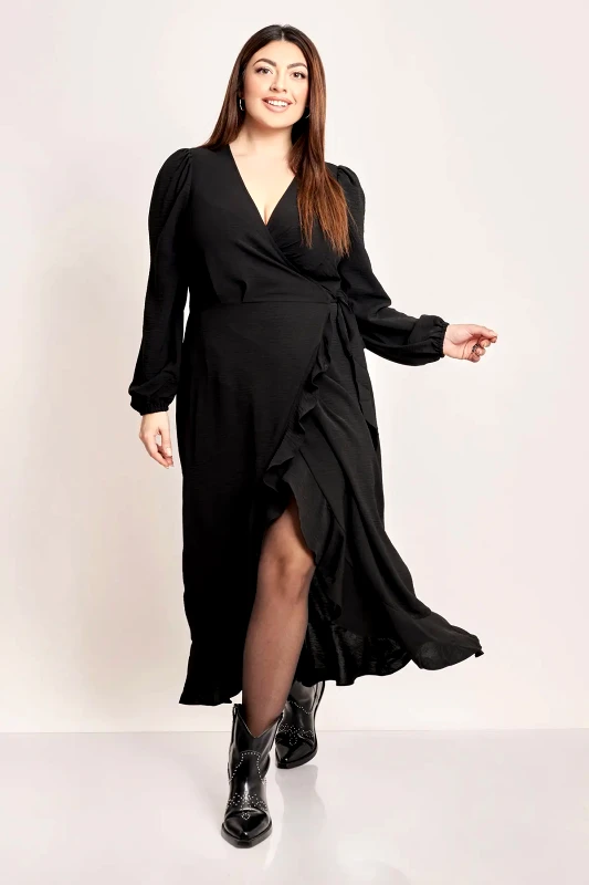 VERO MODA Κρουαζέ βραδινό φόρεμα με βολάν