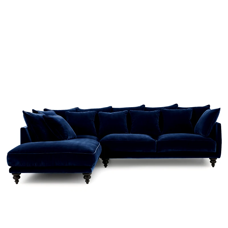 AM.PM Γωνιακός καναπές από βελούδο Μ206xΠ279xΥ93cm