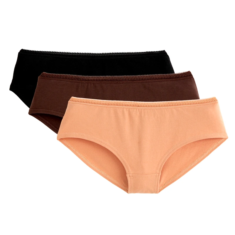 La Redoute Collections Σετ 3 μονόχρωμα σλιπ hipster