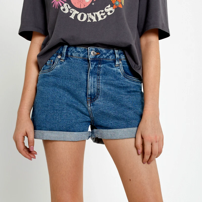 La Redoute Collections Ψηλόμεσο τζιν σορτς