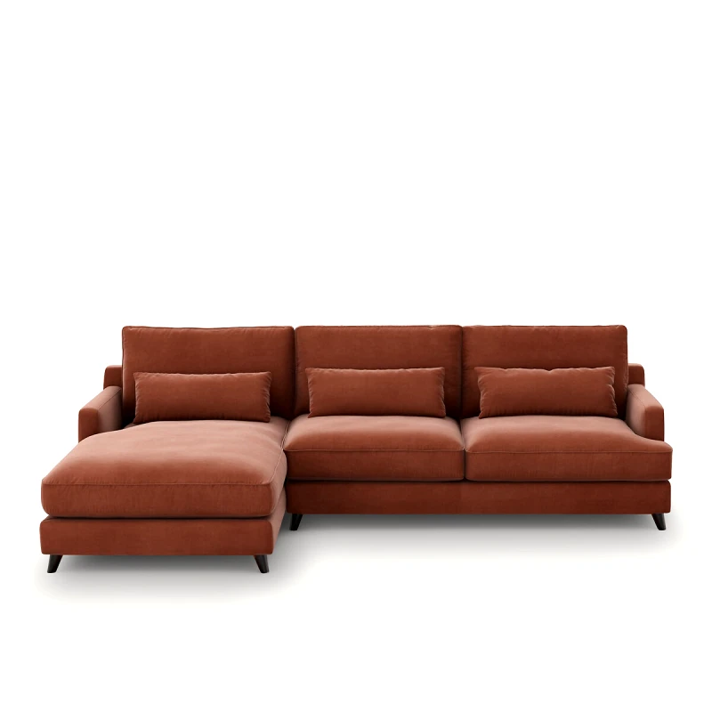 AM.PM Γωνιακός καναπές από βελούδο Μ172xΠ294xΥ83cm