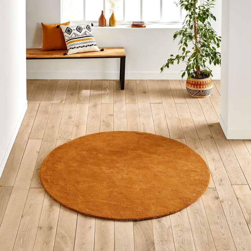 La Redoute Interieurs Βαμβακερό στρογγυλό χαλί Renzo Διάμετρος 120cm Μ120xΠ120cm