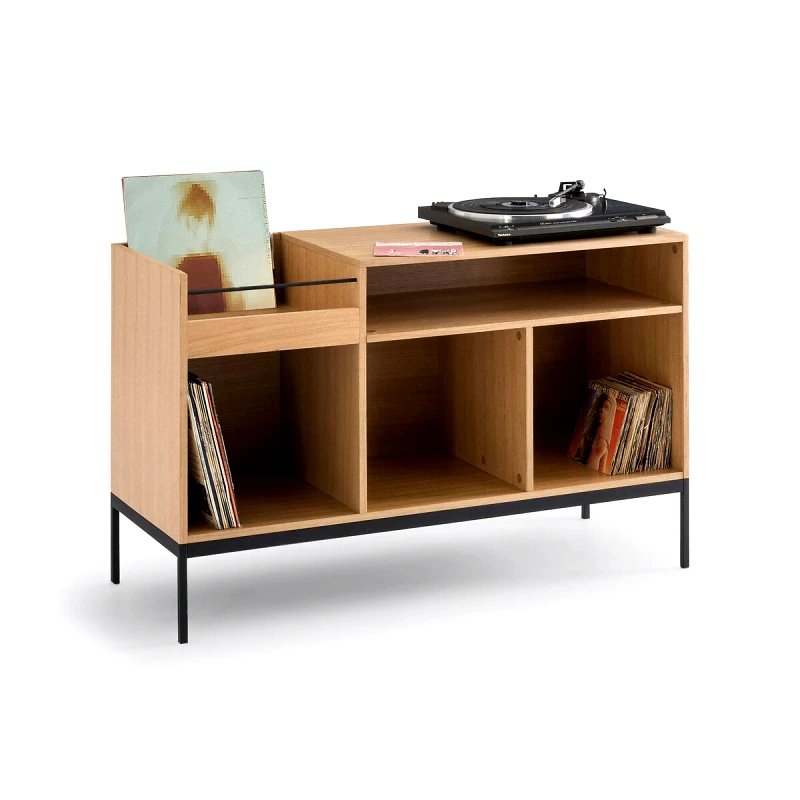 La Redoute Interieurs Έπιπλο για βινύλια από ξύλο δρυ Μ44xΠ114xΥ75cm