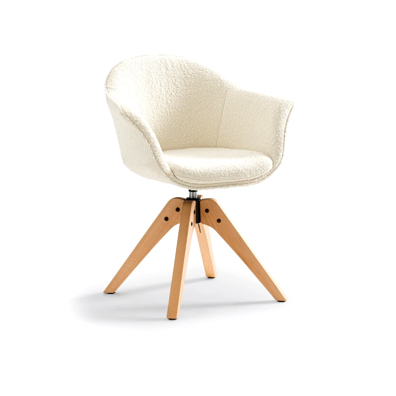 La Redoute Interieurs Περιστρεφόμενη πολυθρόνα γραφείου με μπουκλέ ταπετσαρία Μ59xΠ65xΥ83cm