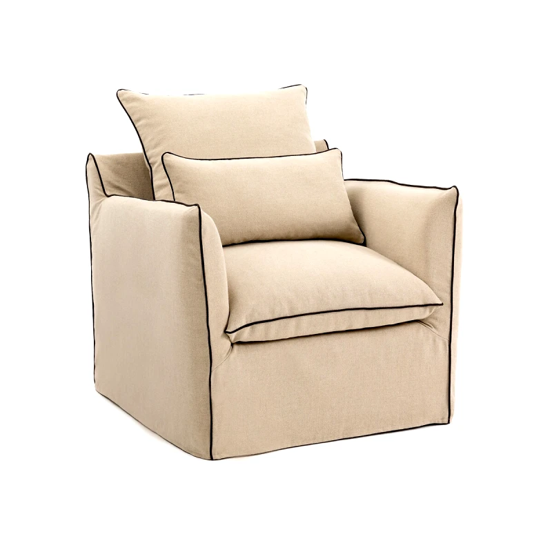 La Redoute Interieurs Πολυθρόνα από χοντρό λινό ύφασμα με τεχνολογία Bultex Μ91xΠ88xΥ90cm