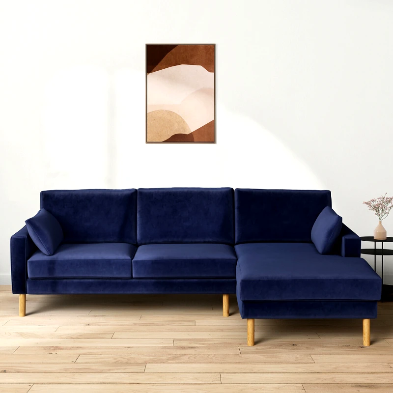 SO'HOME Γωνιακός καναπές από βελούδο Μ165xΠ265xΥ86cm