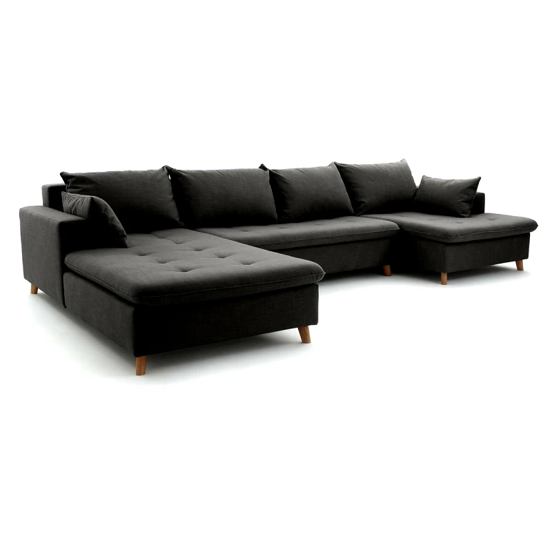 La Redoute Interieurs Γωνιακός καναπές με ταπετσαρία ανάγλυφης ύφανσης Μ218xΠ365xΥ83cm