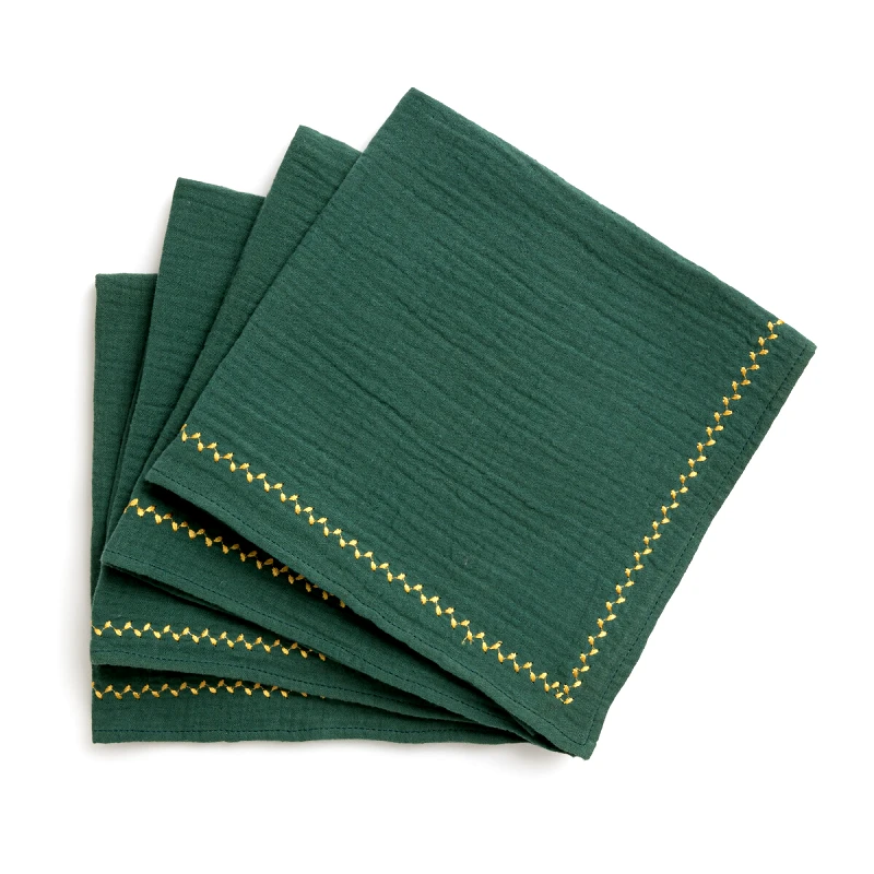 La Redoute Interieurs Σετ 4 πετσέτες φαγητού με κέντημα 45x45 cm