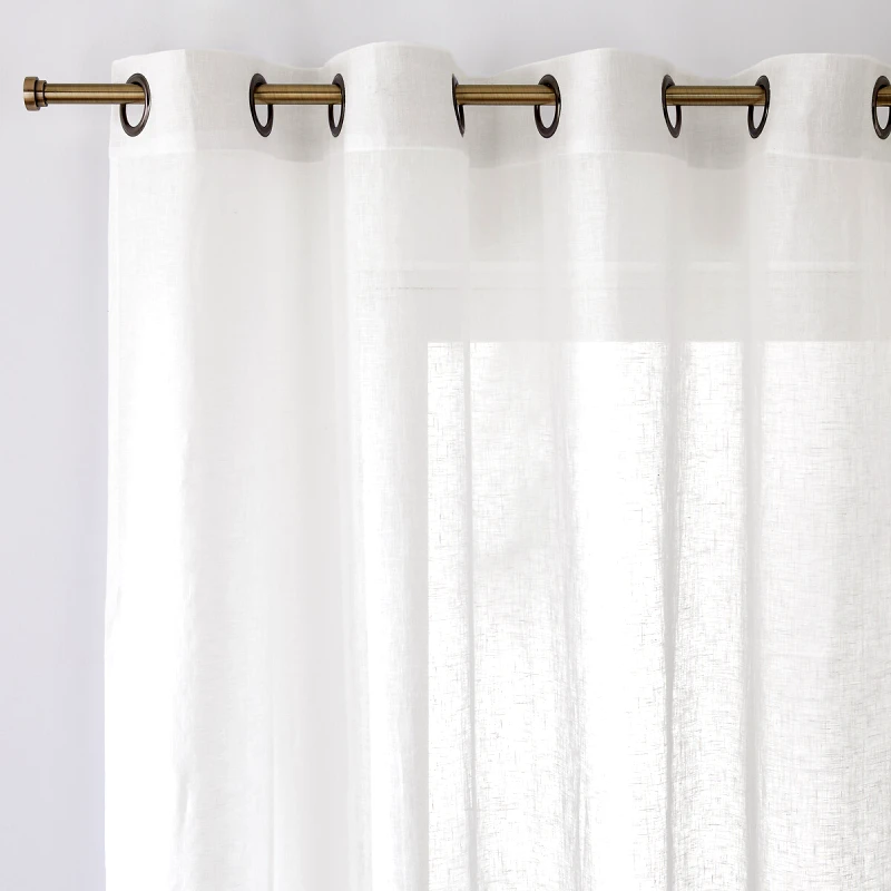 La Redoute Interieurs Βουάλ λινή κουρτίνα με καψούλια 180x135 cm