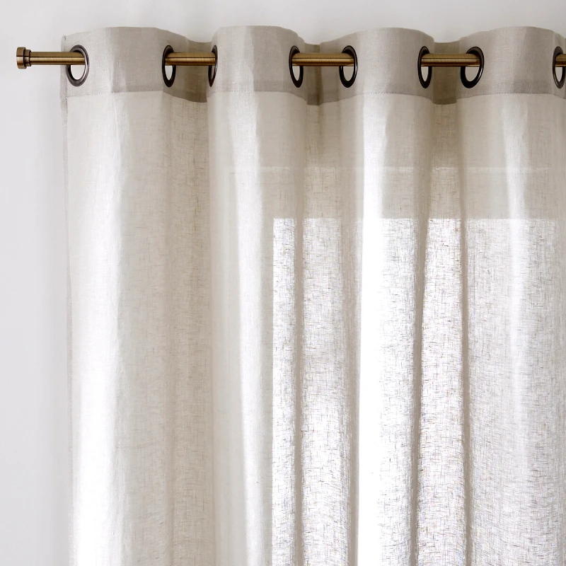 La Redoute Interieurs Βουάλ λινή κουρτίνα με καψούλια 180x135 cm