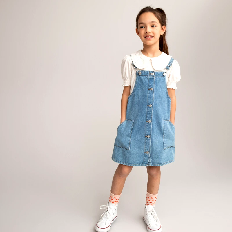La Redoute Collections Τζιν φόρεμα σαλοπέτα