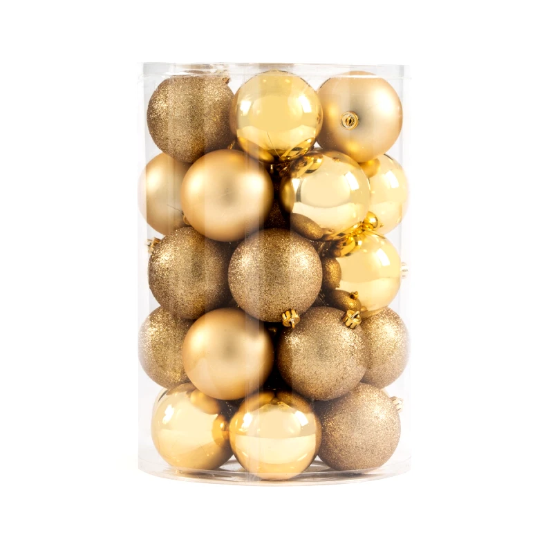 La Redoute Interieurs Κουτί με 34 χριστουγεννιάτικες χρυσαφί μπάλες Μ8xΠ8xΥ8cm