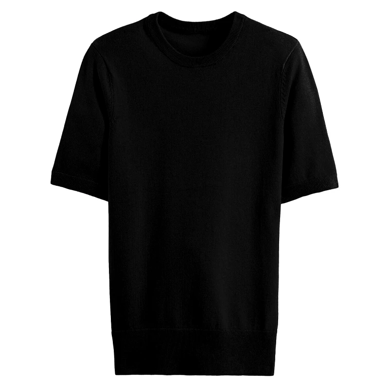 La Redoute Collections Κοντομάνικο πλεκτό με στρογγυλή λαιμόκοψη