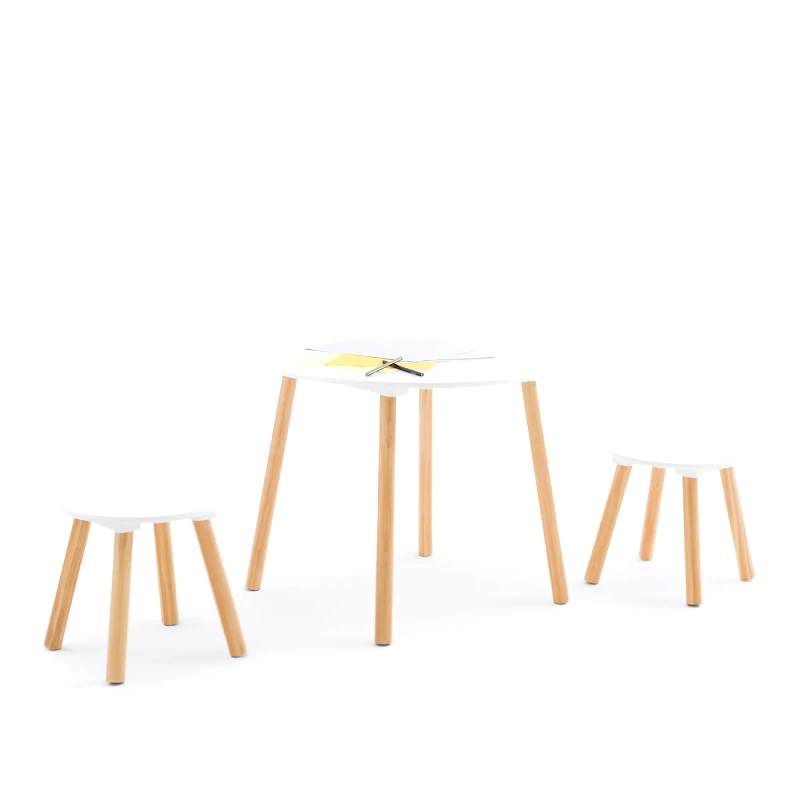 La Redoute Interieurs Παιδικό τραπέζι και 2 σκαμπό Jimi Μ60xΠ60xΥ50cm