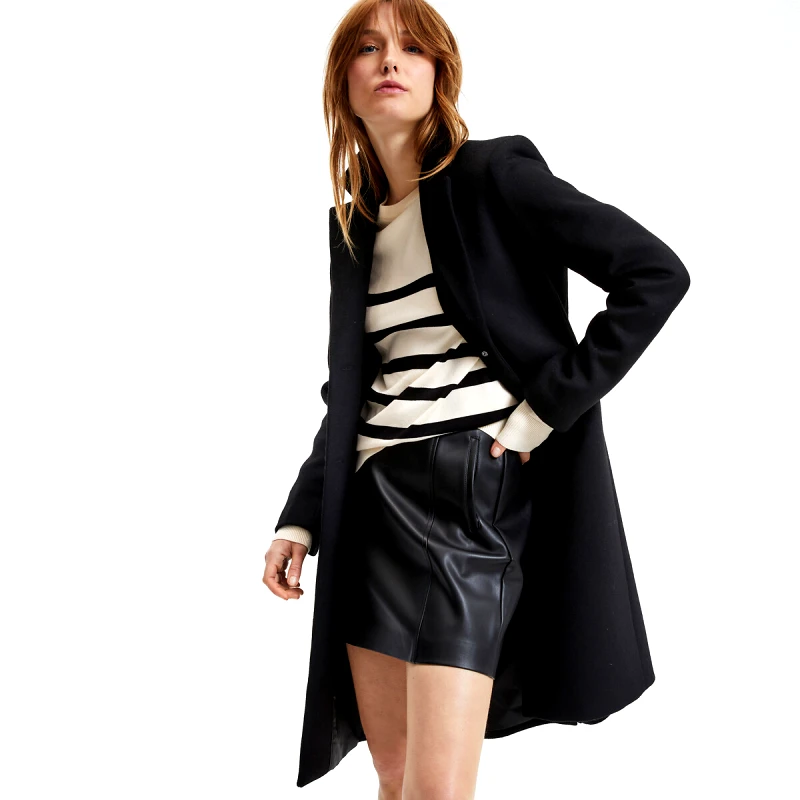 La Redoute Collections Παλτό από μάλλινη τσόχα με κουμπιά