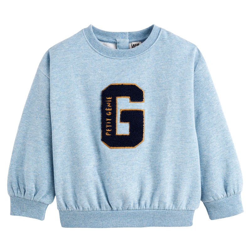 La Redoute Collections Φανελένιο φούτερ με στρογγυλή λαιμόκοψη και μπουκλέ μοτίβο