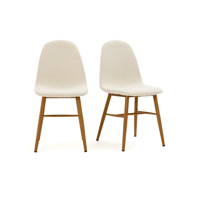 La Redoute Interieurs Σετ 2 καρέκλες με μπουκλέ ταπετσαρία Μ53xΠ45xΥ89cm