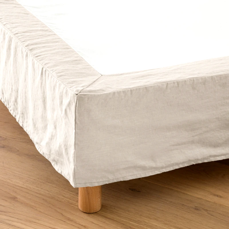 La Redoute Interieurs Κοντό κάλυμμα βάσης κρεβατιού από προπλυμένο λινό 90x190 cm