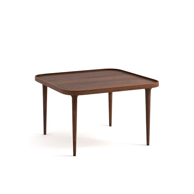 AM.PM Μεγάλο χαμηλό τραπεζάκι από μασίφ ξύλο καρυδιάς Μ70xΠ70xΥ43cm