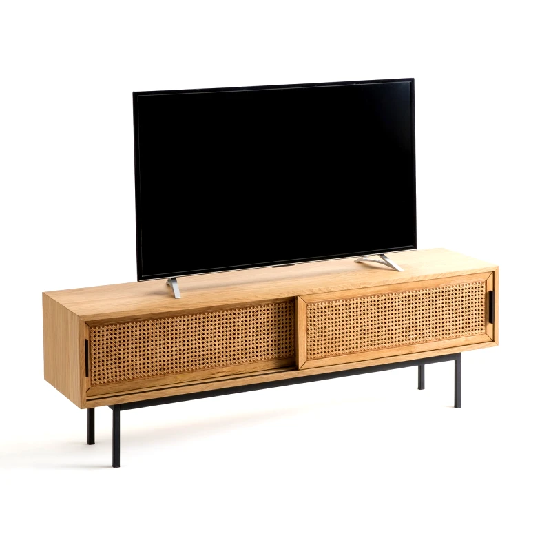 La Redoute Interieurs Έπιπλο τηλεόρασης από ξύλο δρυ και ψάθα 160 εκ. Μ38xΠ160xΥ53cm