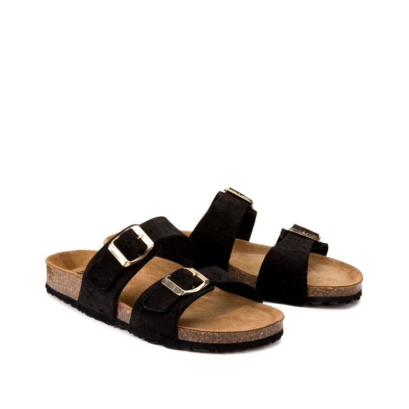 La Redoute Collections Δερμάτινα σουέτ πέδιλα με διπλή αγκράφα