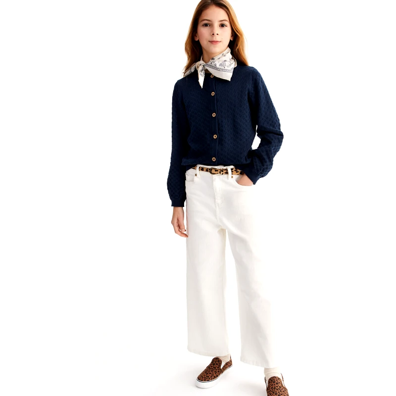 La Redoute Collections Ζακέτα με αζούρ πλέξη και στρογγυλή λαιμόκοψη