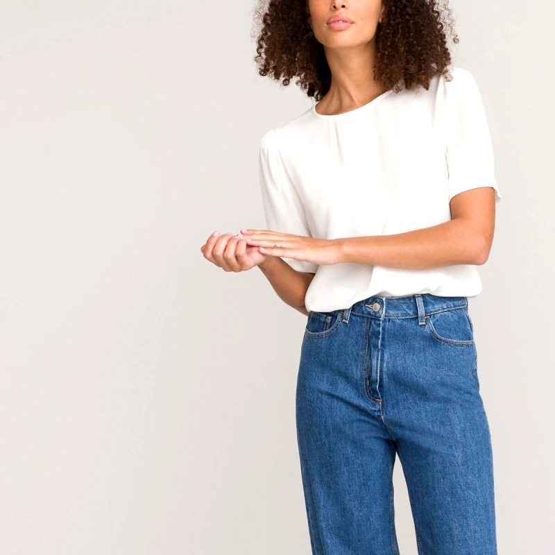 La Redoute Collections Μπλούζα με στρογγυλή λαιμόκοψη
