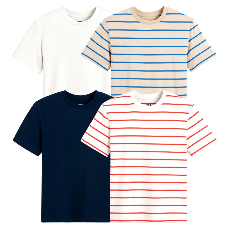 La Redoute Collections Σετ 4 T-shirt με στρογγυλή λαιμόκοψη