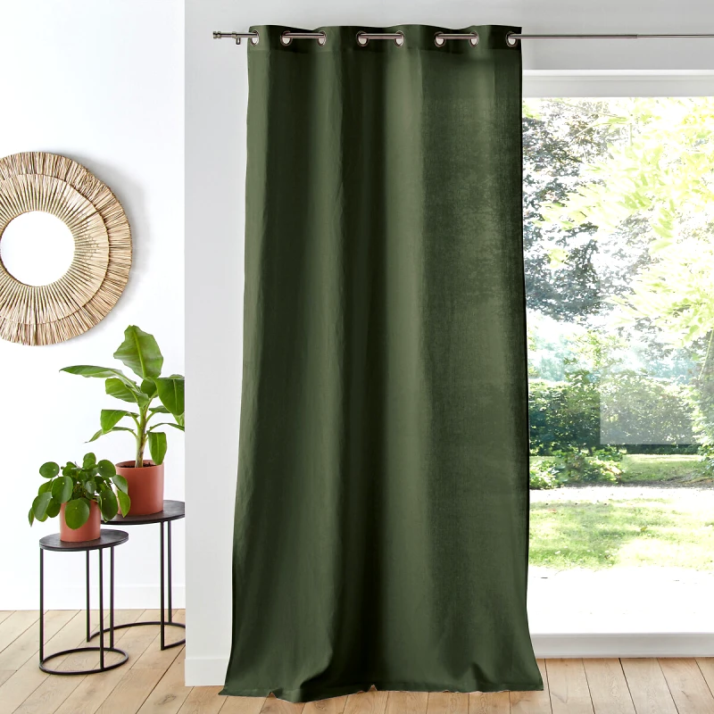 La Redoute Interieurs Λινή κουρτίνα με καψούλια 180x135 cm