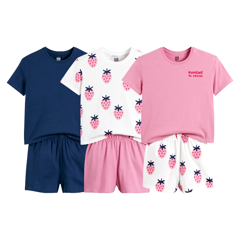 La Redoute Collections Σετ 3 πιτζάμες με σορτς
