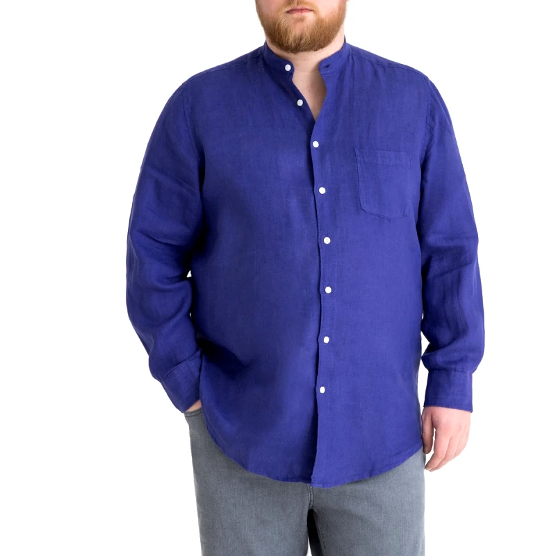LA REDOUTE COLLECTIONS PLUS Λινό πουκάμισο με γιακά μάο