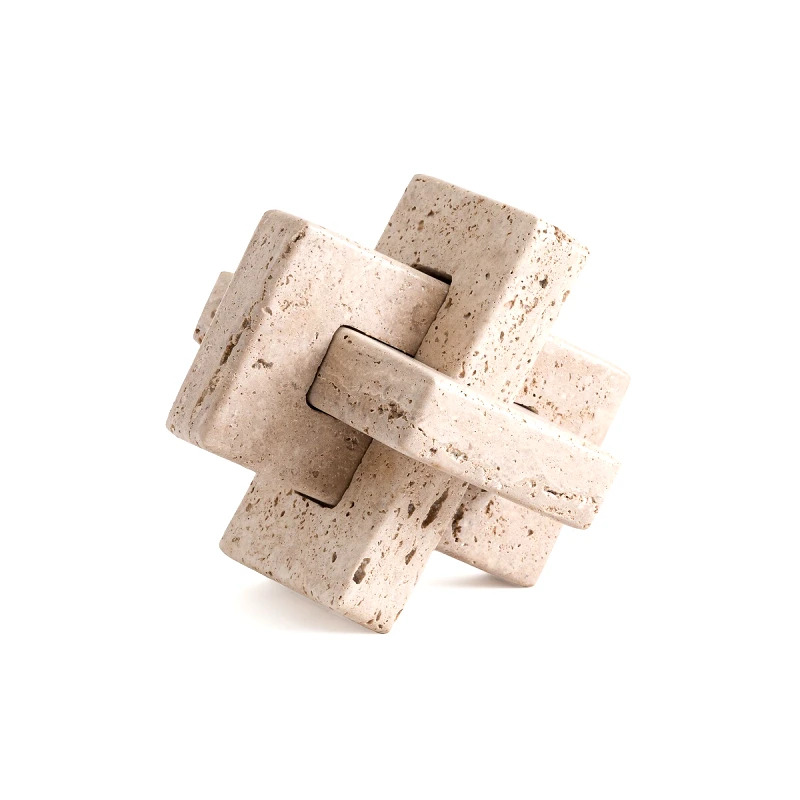 AM.PM Διακοσμητικό σε σχήμα αλυσίδας από τραβερτίνη Μ20xΠ20xΥ4cm