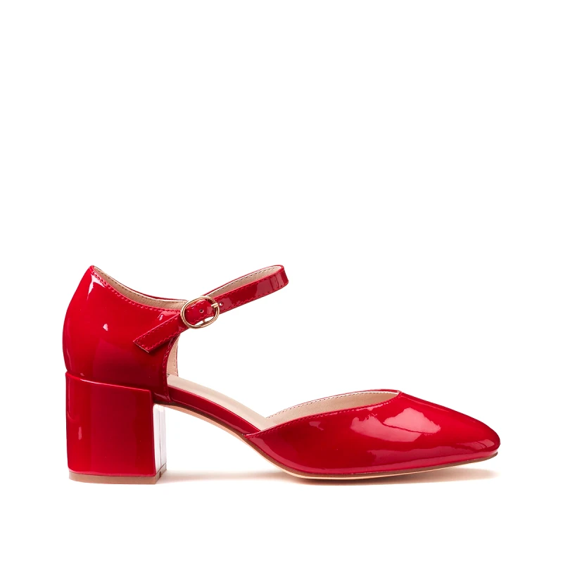 La Redoute Collections Γόβες λουστρίνι με φαρδύ τακούνι