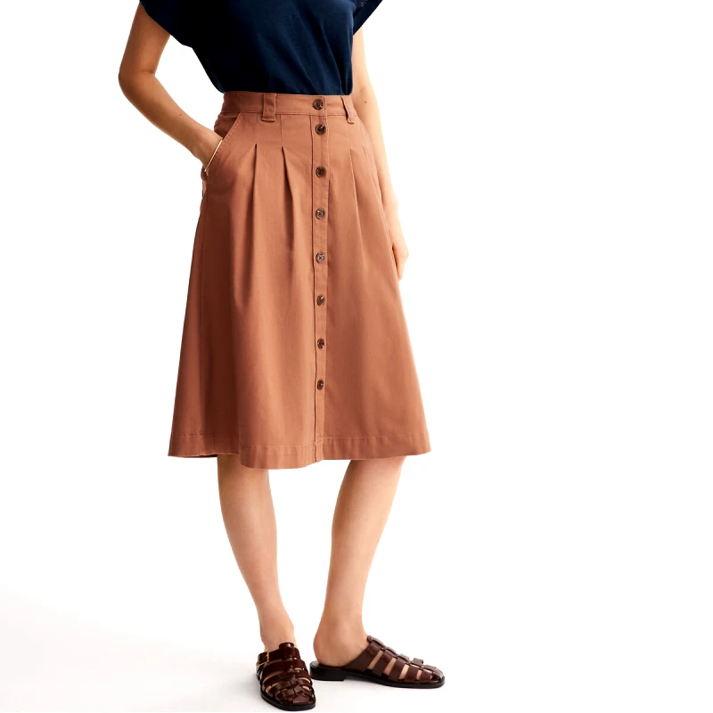 ANNE WEYBURN Μίντι εβαζέ φούστα με κουμπιά