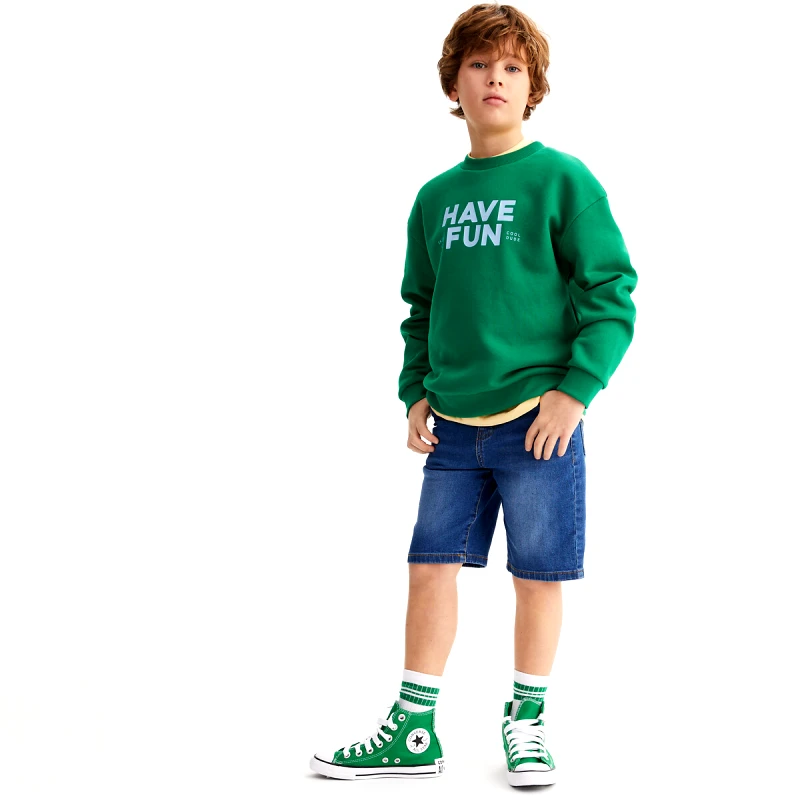 La Redoute Collections Φούτερ oversize από φανέλα με στρογγυλή λαιμόκοψη και μήνυμα