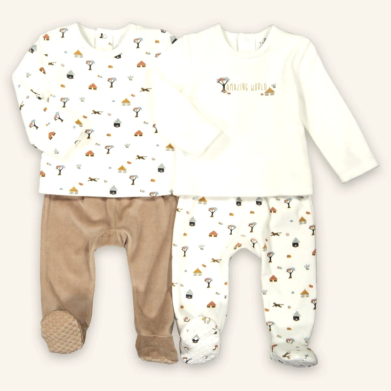 La Redoute Collections Σετ 2 βελουτέ πιτζάμες