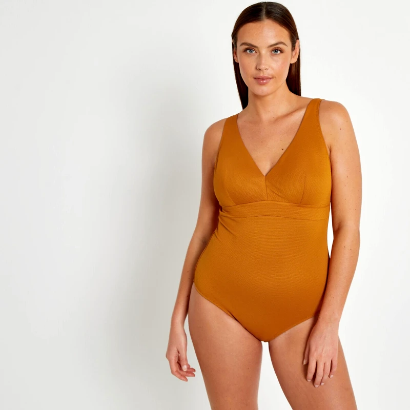 LA REDOUTE COLLECTIONS PLUS Ολόσωμο τρίγωνο μαγιό με ανάγλυφη υφή