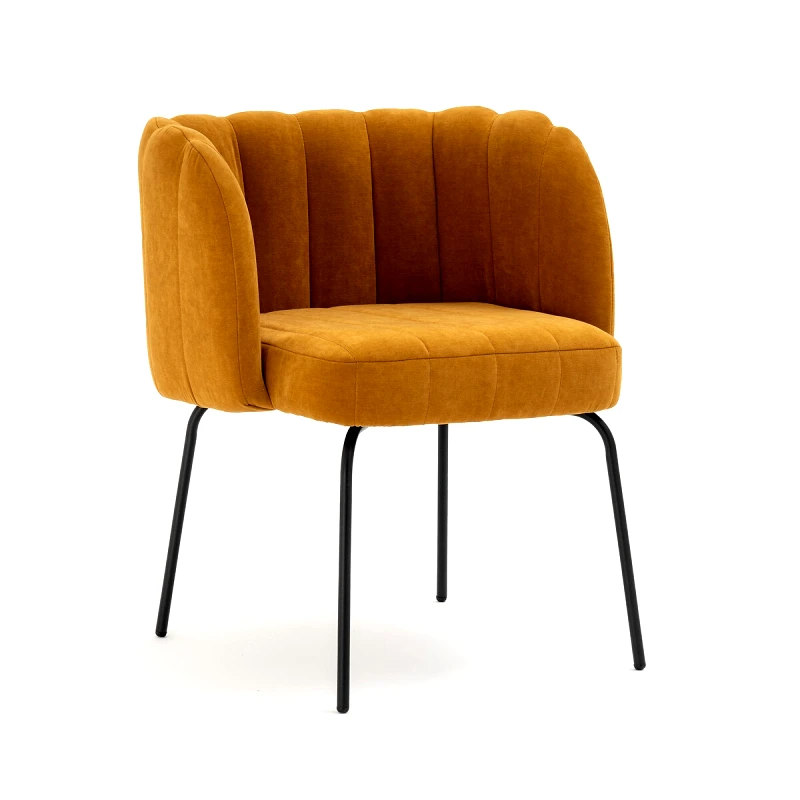 La Redoute Interieurs Πολυθρόνα τραπεζαρίας από βελούδο Μ55xΠ59xΥ72cm