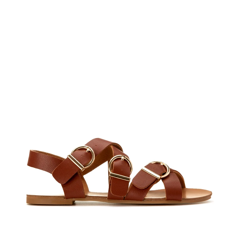 La Redoute Collections Φλατ πέδιλα με λουράκια και αγκράφες