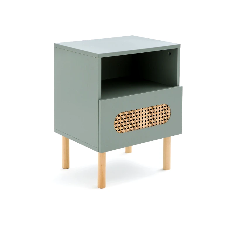 SO'HOME Κομοδίνο με 1 συρτάρι από ψάθα Π40xΥ51cm