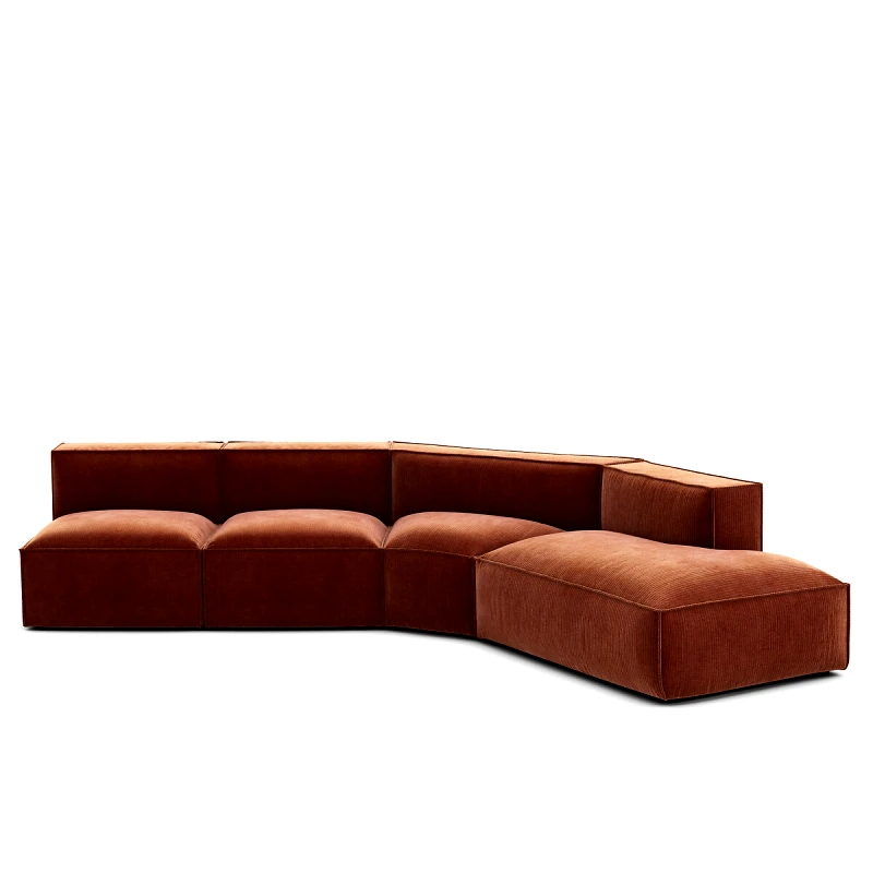 La Redoute Interieurs Καναπές 4 κομματιών δεξιάς γωνίας από βελούδο κοτλέ vintage Μ369xΠ419xΥ284cm