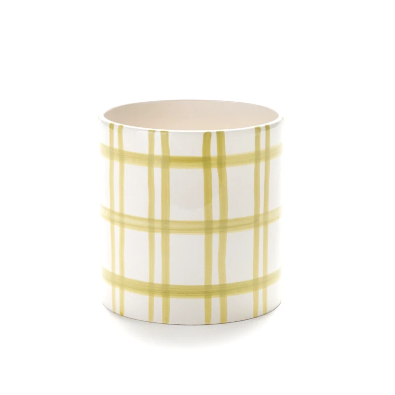 La Redoute Interieurs Κεραμικό κασπό με τετράγωνα Δ14. Μ14xΠ14xΥ14cm