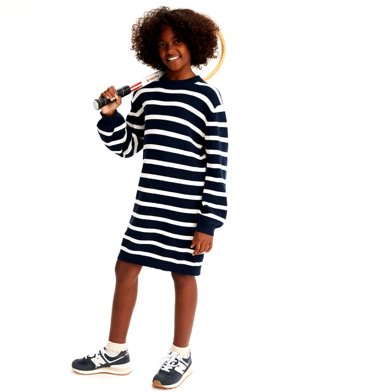 La Redoute Collections Ίσιο πλεκτό μακρυμάνικο φόρεμα με ρίγες