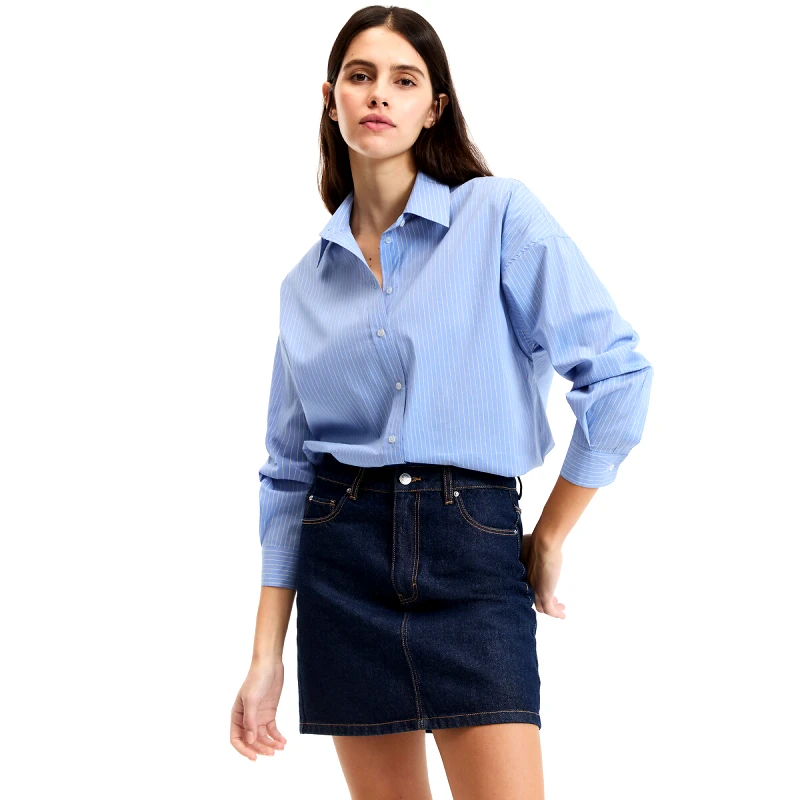 La Redoute Collections Μακρυμάνικο ριγέ πουκάμισο σε φαρδιά γραμμή