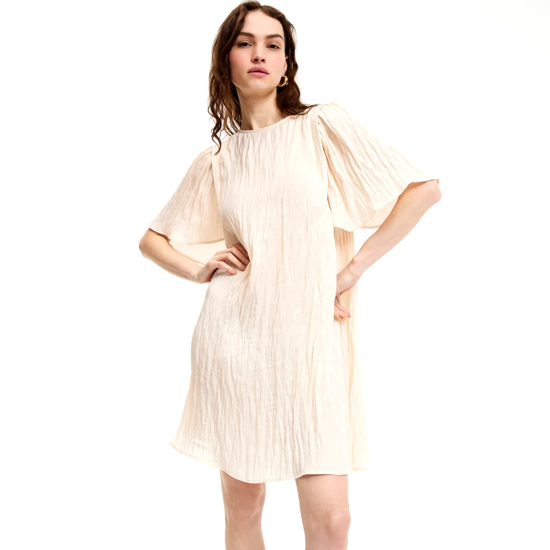 La Redoute Collections Κοντό εβαζέ φόρεμα με κοντά μανίκια πεταλούδα