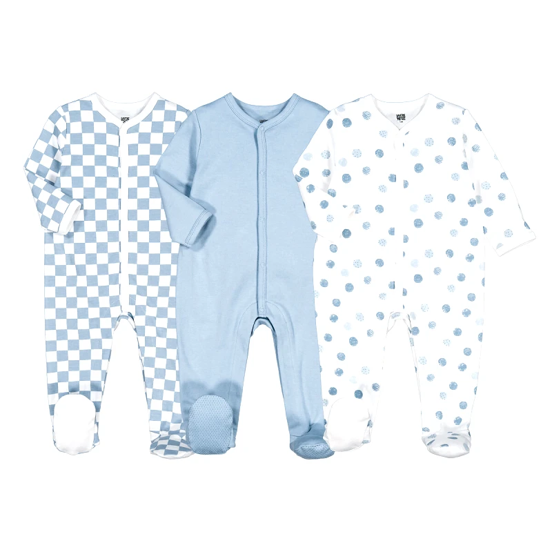 La Redoute Collections Σετ 3 βαμβακερά πιτζαμάκια με πουά και μοτίβο σκακιέρα