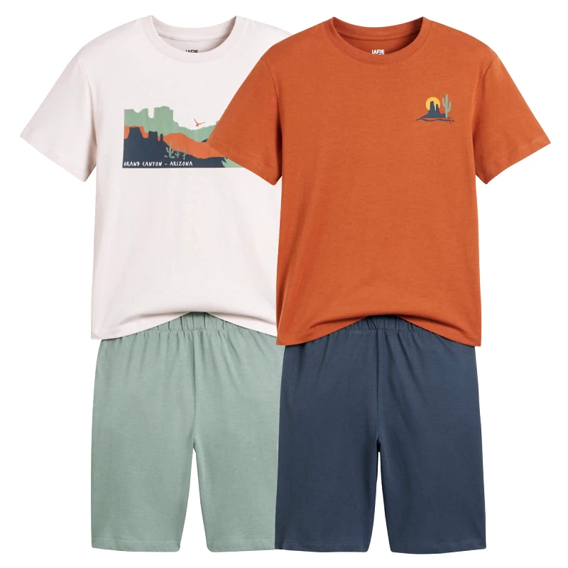 La Redoute Collections Σετ 2 βαμβακερές πιτζάμες με σορτς και μοτίβο κάκτο και τοπίο